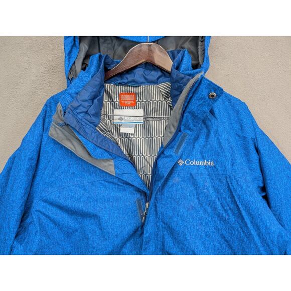 Columbia Thermal Coil Hooded Insulated Jacket Mens Sz Large Full Zip 3 in 1 Blue - Picture 4 of 13